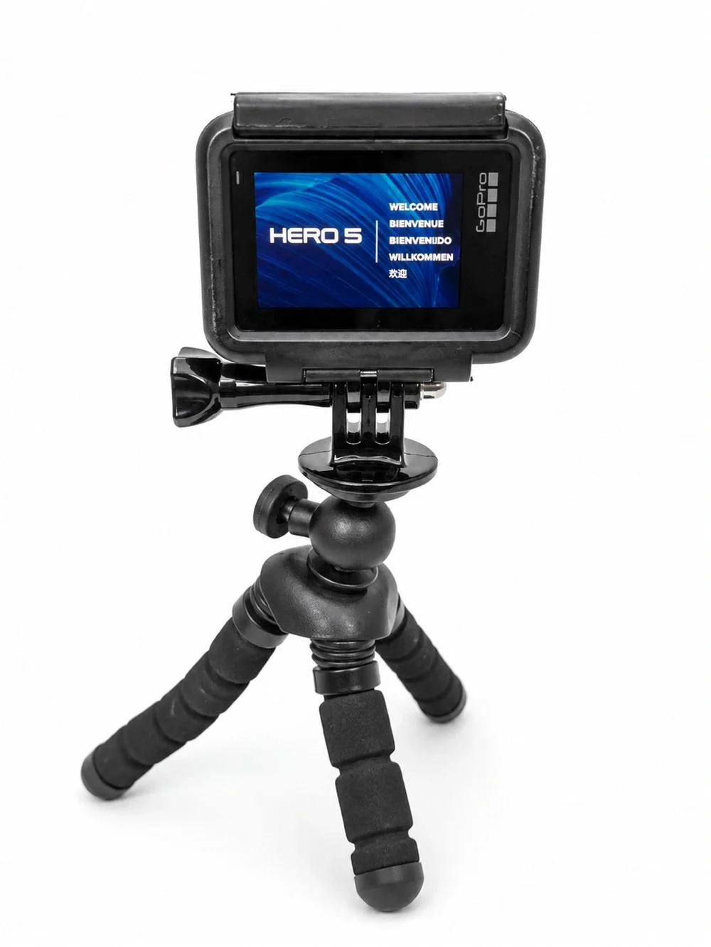 GoPro HERO5 Black action camera bundle in good working condition.